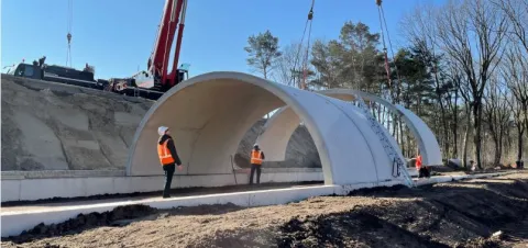 Tegel Bebo boogelementen fietstunnel Moormanlaan Martens prefab beton