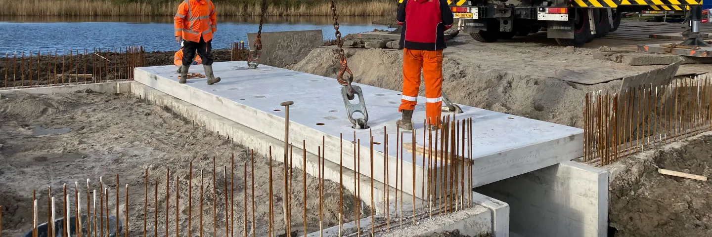 Martens prefab beton project duikerbrug Warande Lelystad