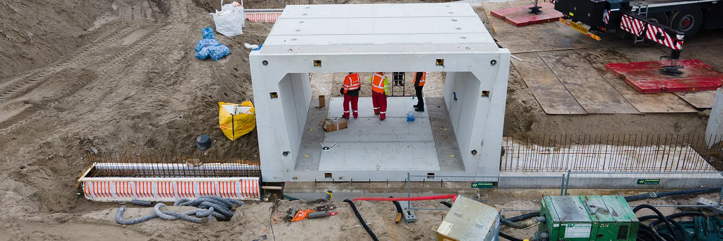 Project fietstunnel De Lier Martens prefab beton